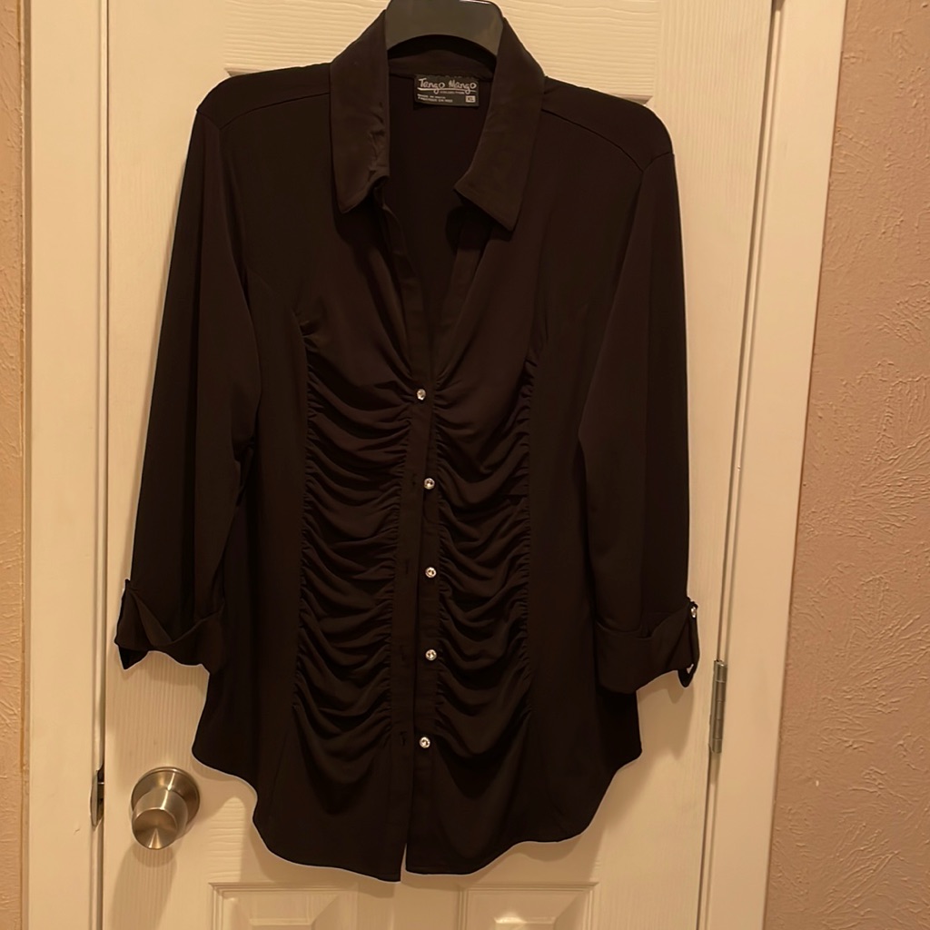 Button Down Rhinestone Top